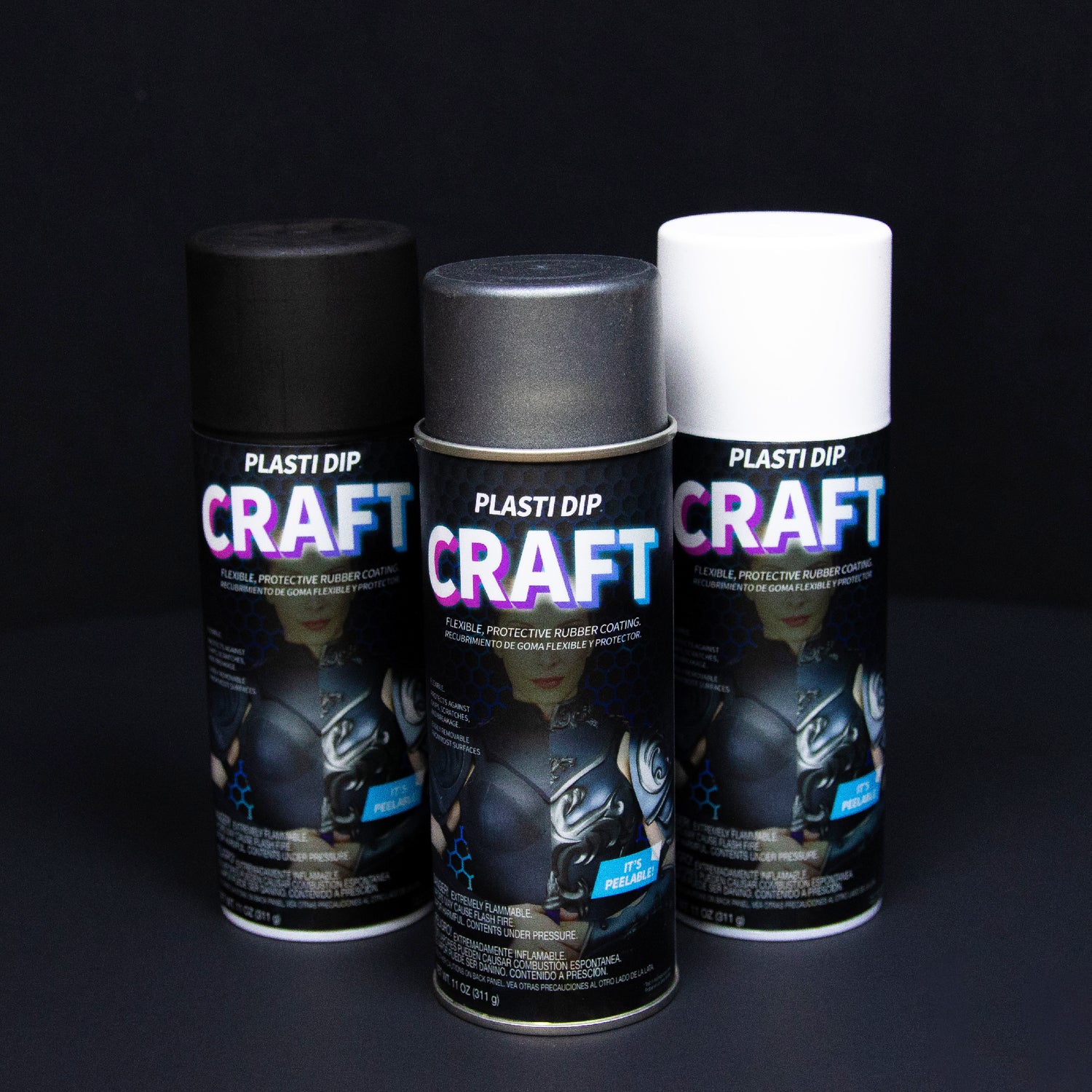 Can of Plasti Dip aerosol rubber coating with clay pot