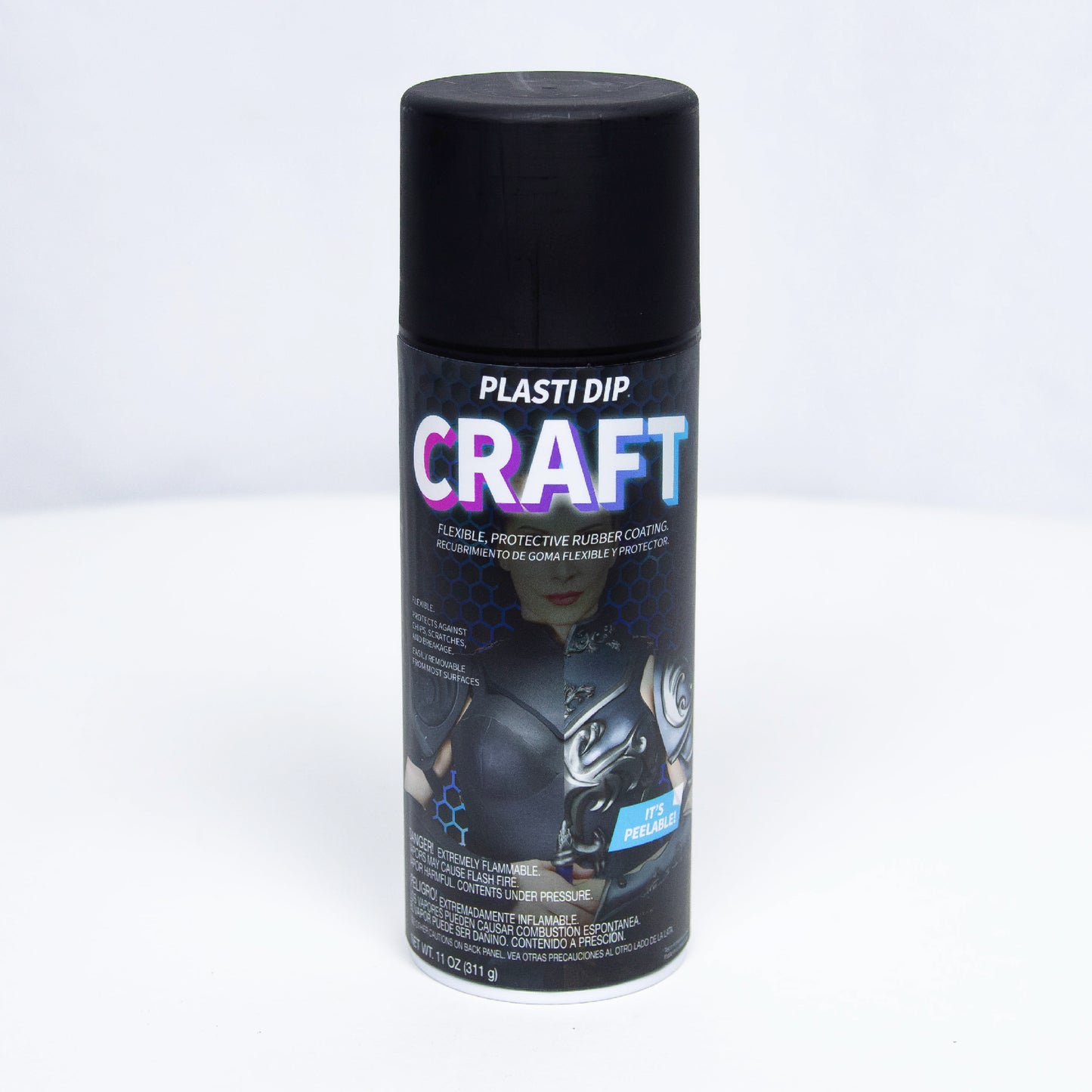 1oz aerosol can of Midnight Black Plasti Dip Craft against white background