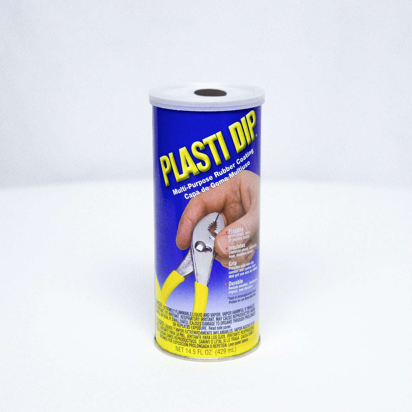 14.5oz can of black Plasti Dip against white background